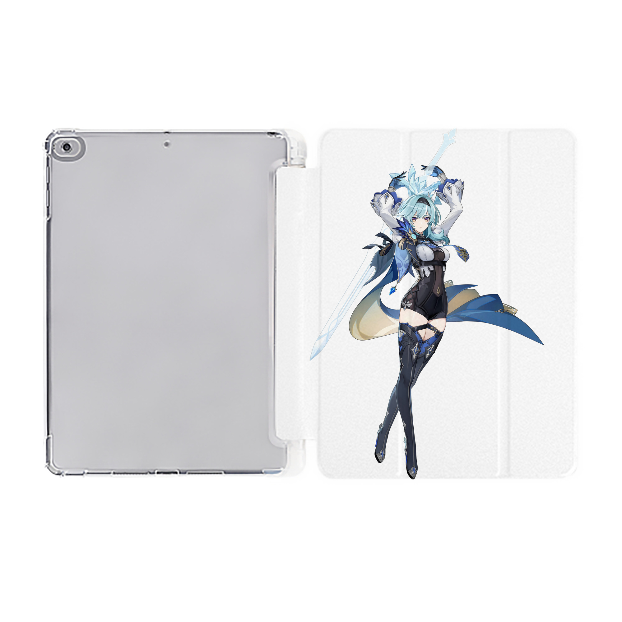 げんし神 优菈 ゆうら genshin Yūra IPad ケース ペン収納付き 三つ折りスタンド PUレザー×シリコン 対応機種9.5/10.5/10.9インチ